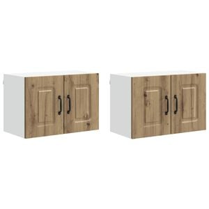 vidaXL Panneau de lave-vaisselle Kalmar 2 pcs Ch&ecirc;ne artisanal