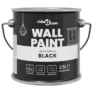 vidaXL Peinture murale Noir 2,5 L Impression murale