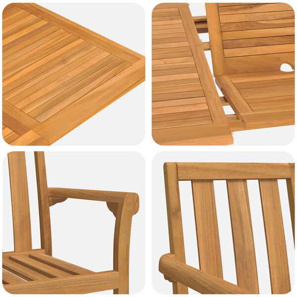 vidaXL Ensemble de salle à manger pour jardin 5 pcs Marron