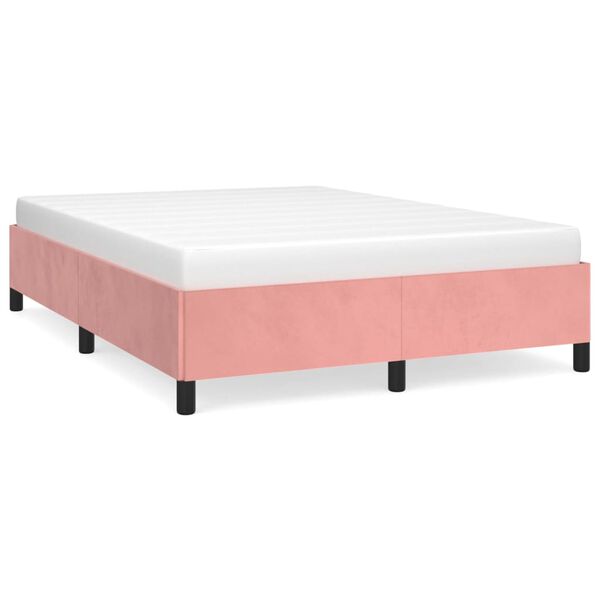 vidaXL Cadre de lit sans matelas rose 140x190 cm velours
