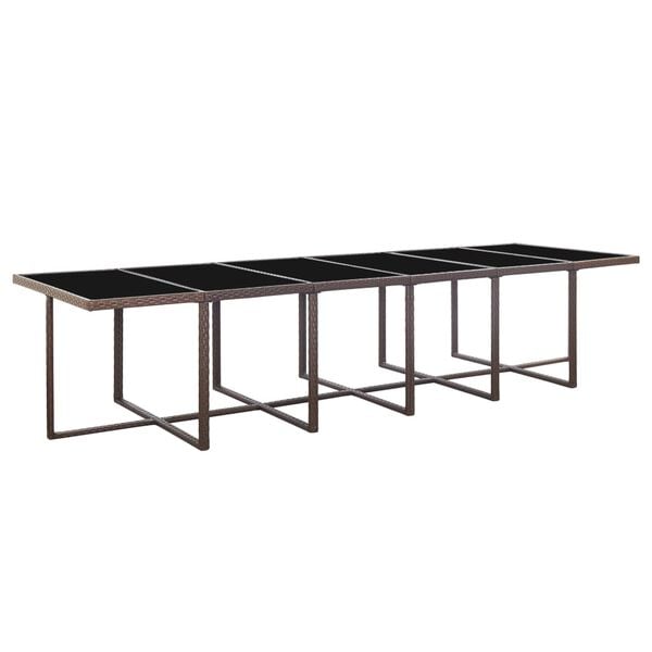 vidaXL Ensemble &agrave; manger d'ext&eacute;rieur avec coussins 17 pcs rotin Marron