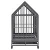 vidaXL Cage pour chien avec roues et toit Acier 92x62x106 cm