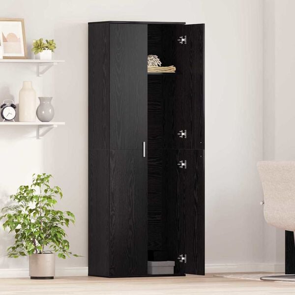 vidaXL Highboard Ch&ecirc;ne noir 60 x 35 x 180 cm Bois d'ing&eacute;nierie