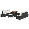 vidaXL Ensemble de canap&eacute; de jardin 9 pc Noir polyrotin