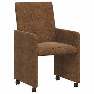vidaXL Chaises de Salle &agrave; Manger avec Roues 2 pcs Marron