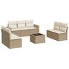 vidaXL Salon de jardin avec coussins 8 pcs beige r&eacute;sine tress&eacute;e