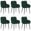 vidaXL Chaises de salle &agrave; manger 6 pcs Velours (V) Vert fonc&eacute;