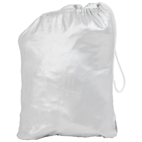 vidaXL Demi-housse de voiture avec crochets argent&eacute; XL