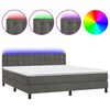 vidaXL Sommier &agrave; lattes de lit matelas et LED Gris fonc&eacute; 160x200 cm