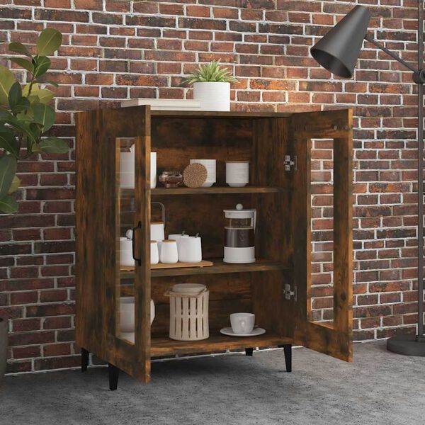 vidaXL Buffet ch&ecirc;ne fum&eacute; 69,5x34x90 cm bois d'ing&eacute;nierie