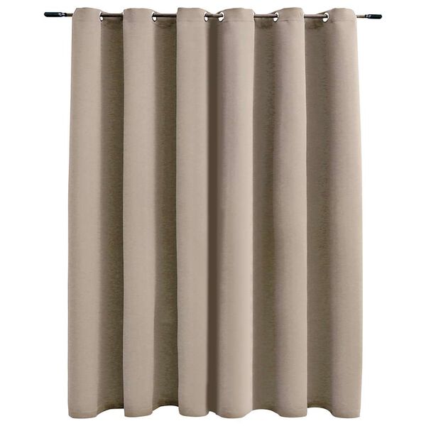 vidaXL Rideau occultant avec anneaux en m&eacute;tal Beige 290x245 cm