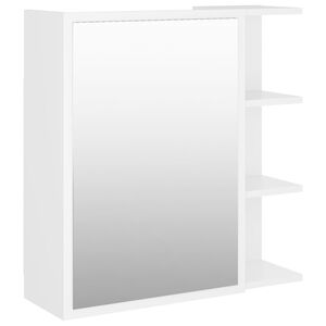 vidaXL Armoire à miroir de salle de bain Blanc Bois d’ingénierie