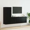 vidaXL Unit&eacute; murale de TV 5 pcs Ch&ecirc;ne noir Bois d'ing&eacute;nierie