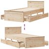 vidaXL Cadre de lit sans matelas avec t&ecirc;te de lit 100x200 cm bois pin