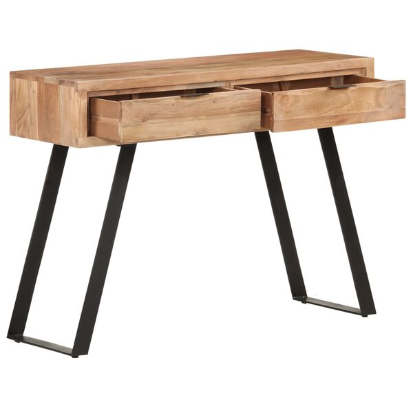 vidaXL Table console 100x35x76 cm Bois d'acacia avec bord naturel
