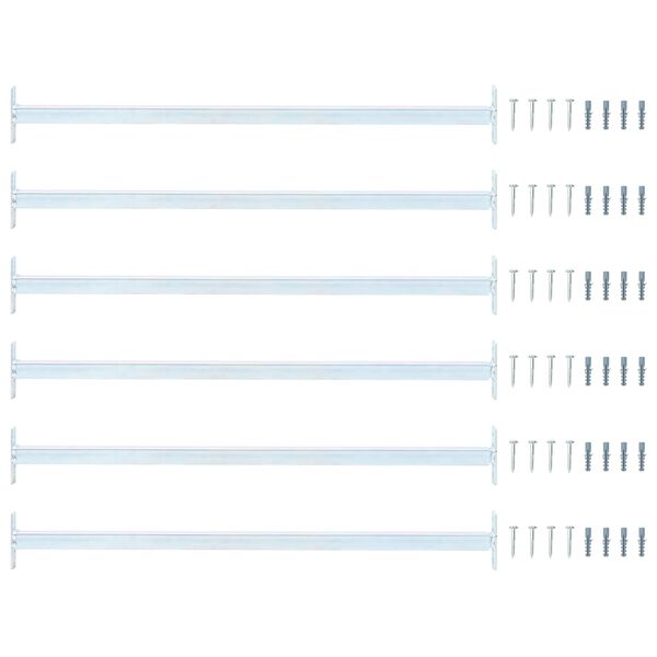 vidaXL Barre de s&eacute;curit&eacute; de fen&ecirc;tre r&eacute;glable 6 pcs Argent&eacute; Acier