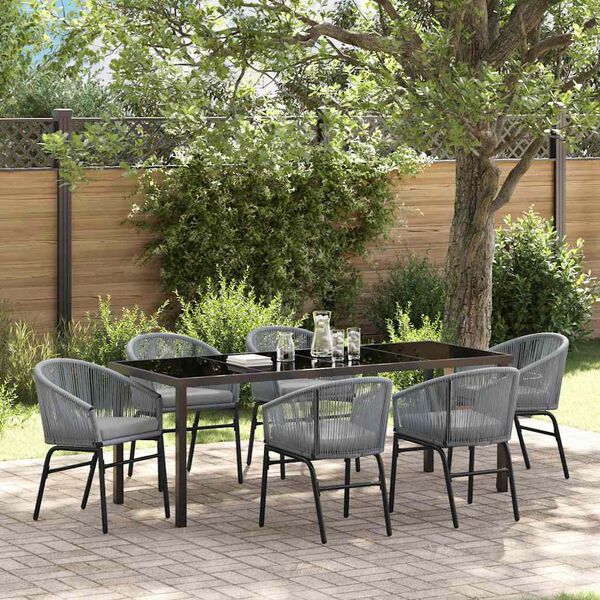vidaXL Ensemble de salle &agrave; manger pour jardin 7 pcs Anthracite
