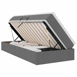 vidaXL Lit avec rangement et matelas Gris fonc&eacute; 90 x 190 cm Polyester