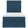 vidaXL Cadre de lit ottoman avec matelas bleu fonc&eacute; 90x190 cm velours