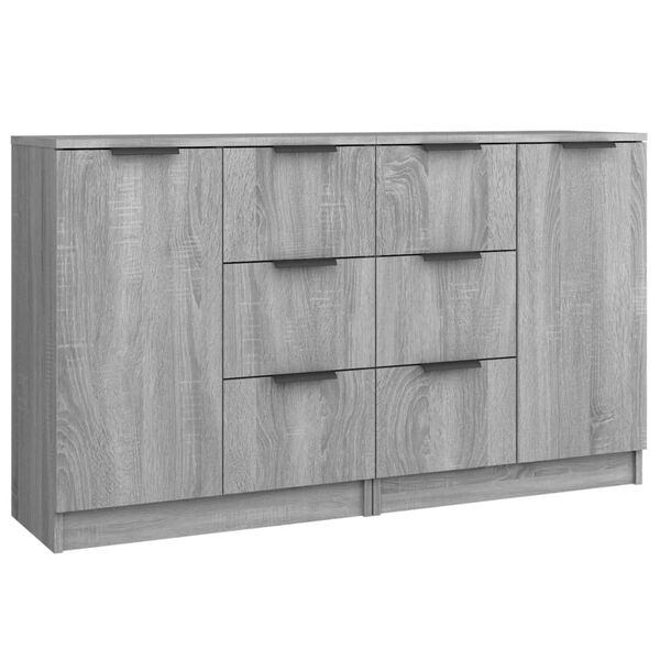 vidaXL Buffets 2 pcs Sonoma gris 60x30x70 cm Bois d'ing&eacute;nierie
