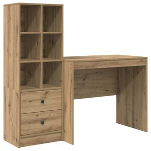 vidaXL Bureau Ch&ecirc;ne artisanal 135,5 x 50 x 127 cm 2 pc