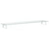 vidaXL Support de moniteur blanc 100x20x8 cm verre tremp&eacute; et m&eacute;tal