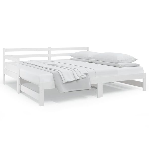 vidaXL Lit coulissant sans matelas blanc 2x(80x200)cm