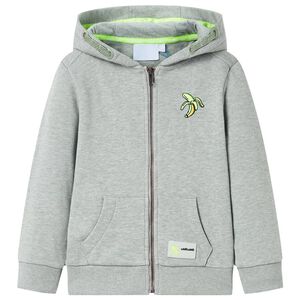 Sweat &agrave; capuche et zip pour enfants m&eacute;lange kaki clair 104