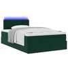 vidaXL Lit ottoman avec matelas et LED vert fonc&eacute; 90x200cm velours