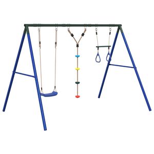 vidaXL Jeu de balan&ccedil;oire ext&eacute;rieur avec balan&ccedil;oire trap&egrave;ze et &eacute;chelle