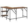 vidaXL Bureau Bois Ancien 139 x 139 x 75 cm Bois d'ing&eacute;nierie