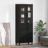 vidaXL Haut Armoire 2 pcs Ch&ecirc;ne noir Bois Agglom&eacute;r&eacute; et Verre