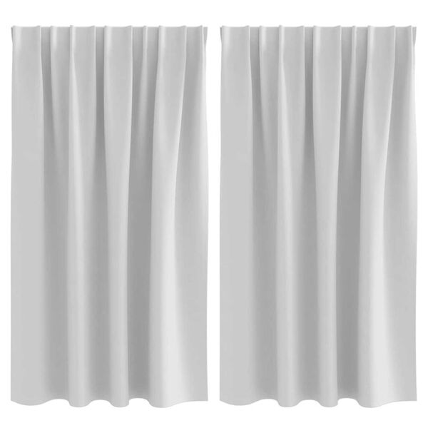 vidaXL Rideaux occultants avec anneaux 2 pcs Gris p&acirc;le 140 x 140 cm