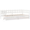 vidaXL Lit de jour et tiroirs sans matelas blanc 90x190 cm bois massif