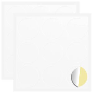 vidaXL Autocollant 2 pi&egrave;ces Blanc &Oslash; 20 x 0,5 mm Papier