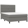 vidaXL Sommier &agrave; lattes de lit avec matelas Gris fonc&eacute; 140x200cm Tissu