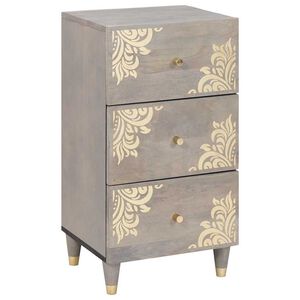 vidaXL Buffet Gris et or 40 x 33 x 75 cm Bois de mangue massif