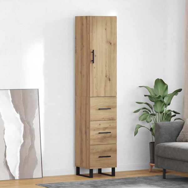 vidaXL Haut Armoire avec tiroir Ch&ecirc;ne artisanal 34,5 x 34 x 180 cm