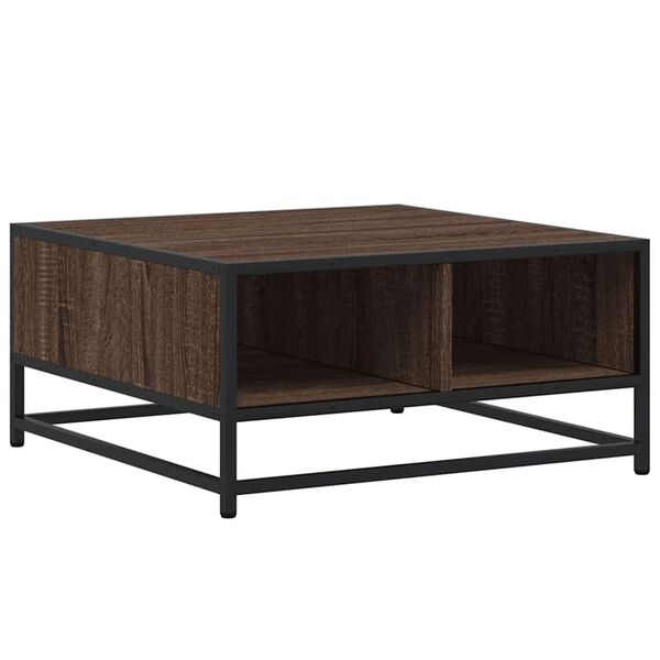 vidaXL Table basse chêne marron 60,5x60,5x30cm bois d'ingénierie/métal