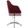 vidaXL Chaises pivotantes à manger lot de 2 rouge bordeaux tissu