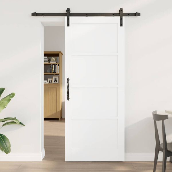 vidaXL Porte coulissante Blanc 83 x 202 cm Pin massif