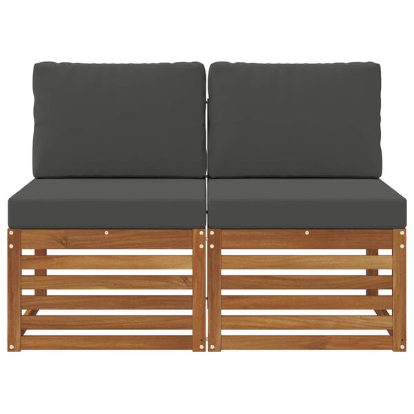 vidaXL 2 Pi&egrave;ce Sofa de milieu ext&eacute;rieur Bois d'Acacia Massif Naturel