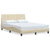 vidaXL Cadre de lit sans matelas Hanko cr&egrave;me 140x200 cm tissu