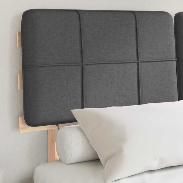 vidaXL Cadre de lit avec t&ecirc;te de lit rembourr&eacute;e Gris fonc&eacute;