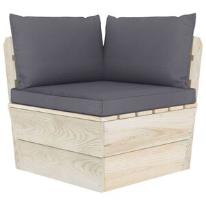 vidaXL Canap&eacute; d'angle palette de jardin avec coussins &Eacute;pic&eacute;a impr&eacute;gn&eacute;