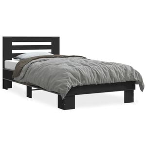 vidaXL Cadre de lit sans matelas noir 90x200 cm