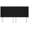 vidaXL T&ecirc;te de lit avec oreilles Noir 183x16x118/128 cm Tissu