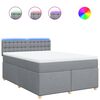 vidaXL Sommier &agrave; lattes de lit avec matelas Gris clair 160x200cm Tissu