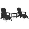 vidaXL Mobilier de jardin lounge 3 pcs Noir 38 x 38 x 46 cm Plastique
