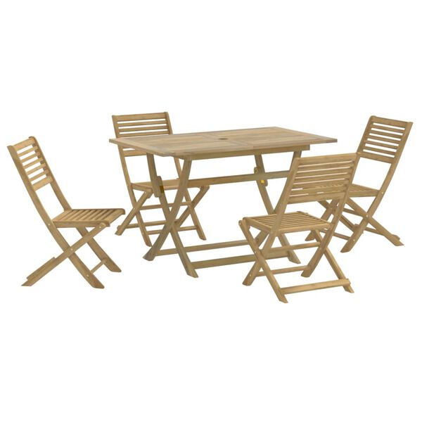 vidaXL Ensemble &agrave; manger de jardin 5 pcs Bois d'acacia solide